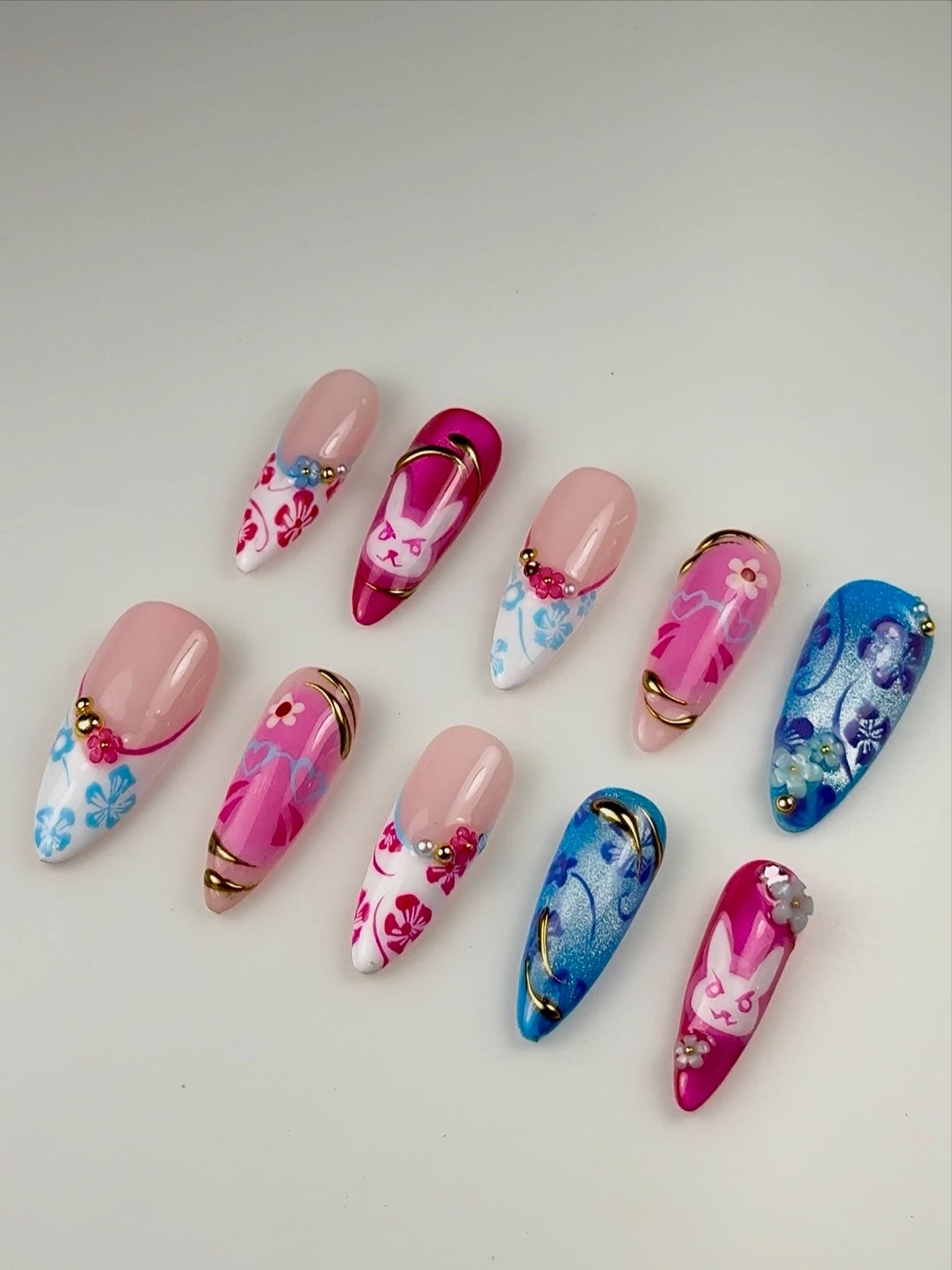 D.va From Overwatch Inspired Nails
